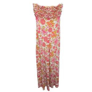 Lilly Pulitzer Franco Truly Unruly Ruffle Top Floral Maxi Dress